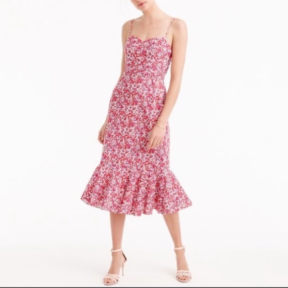 J. Crew Dresses & Skirts - NWT J. Crew Ruffle Hem Midi Dress in Liberty Wiltshire Floral- Size 14